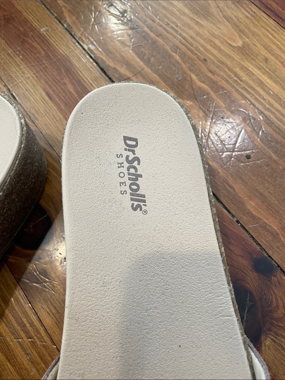 Dr. Scholl's Tan Suede Slide Mules with Buckle Detail - Picture 4 of 4